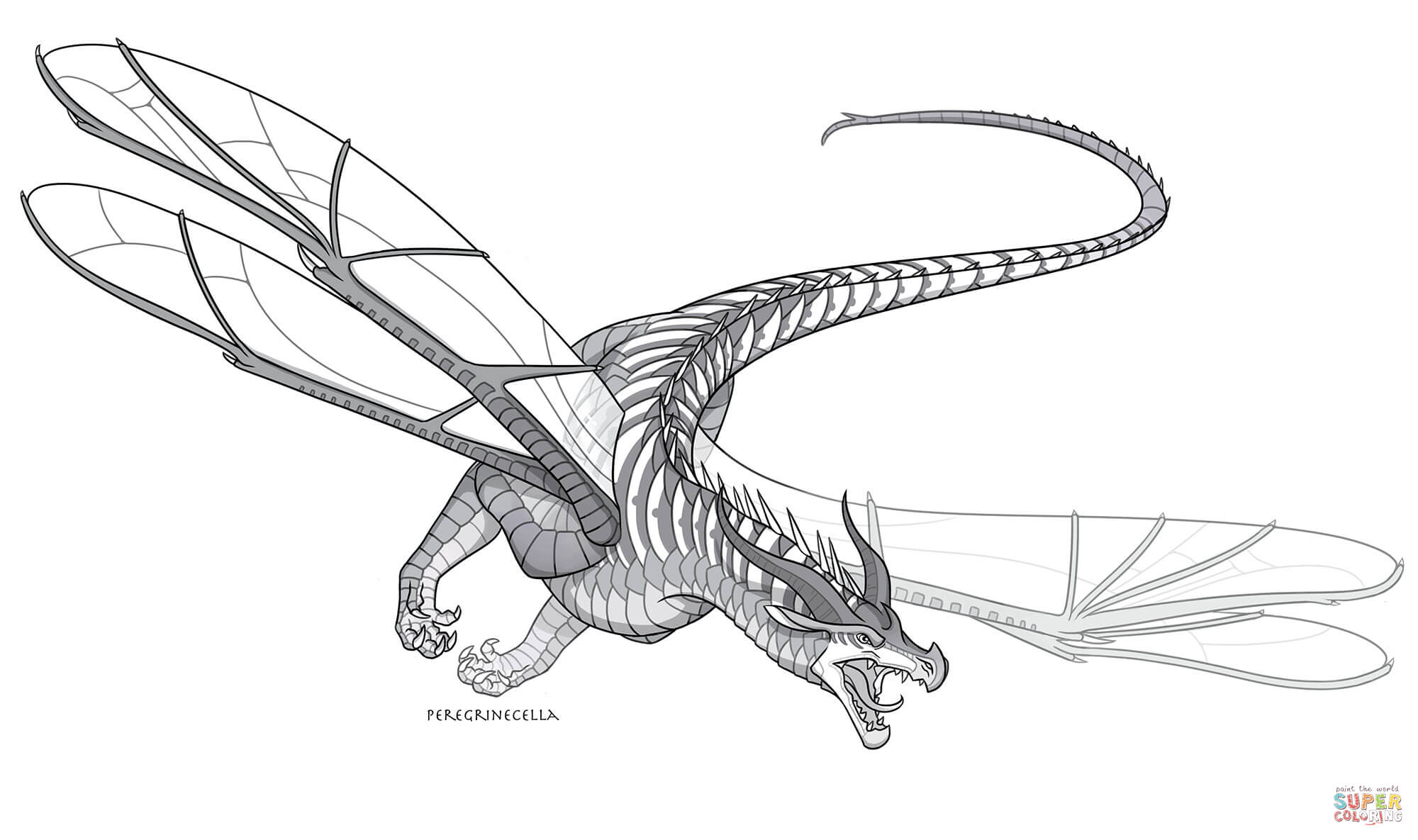Hivewing dragon coloring page free printable coloring pages