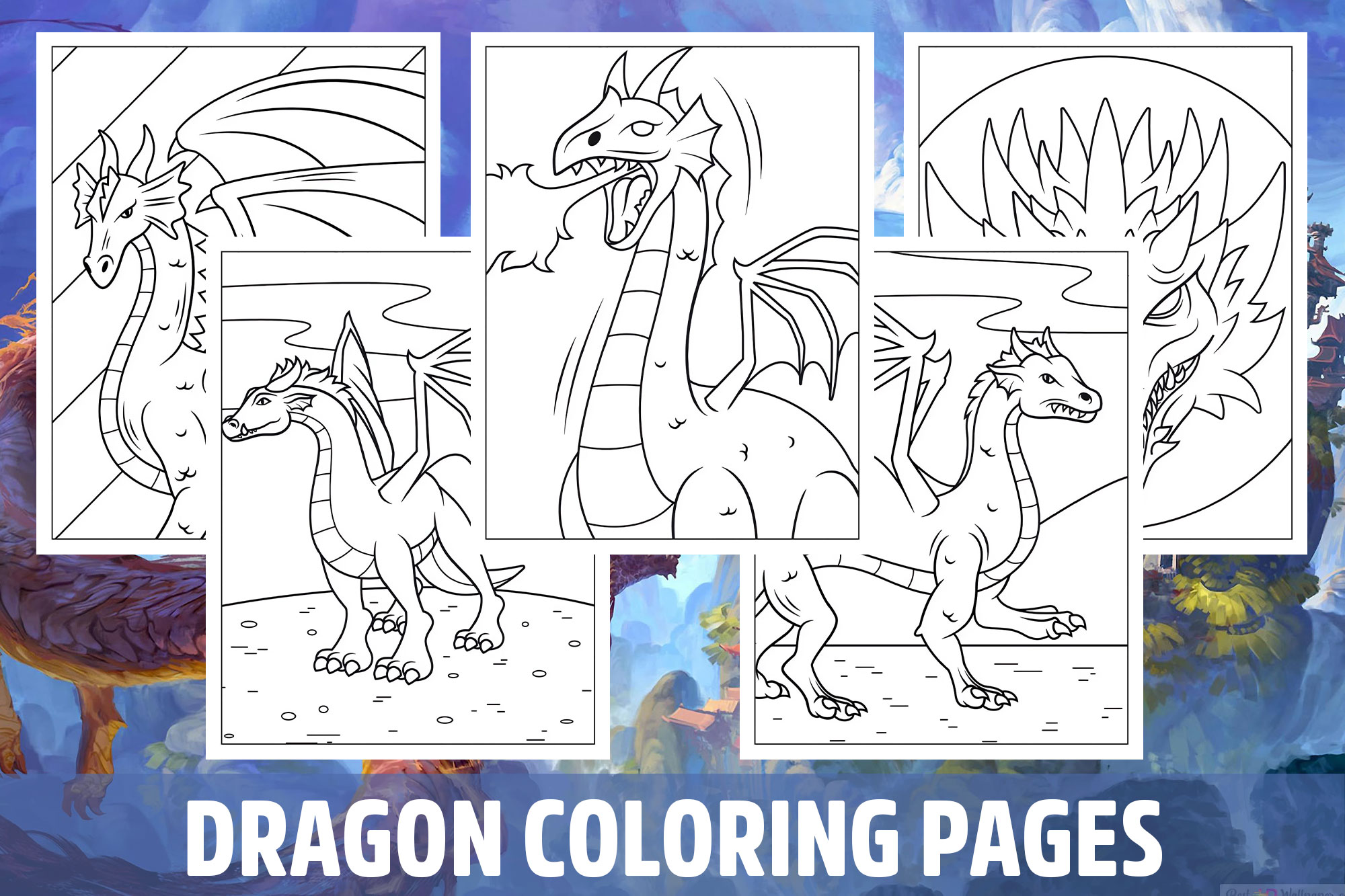 Dragon coloring pages for kids girls boys teens birthday school activity made by teachers