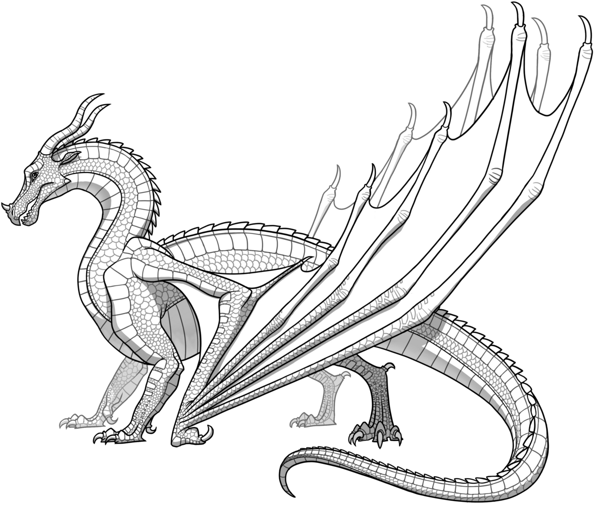 Skywings dragon coloring page wings of fire dragons monster coloring pages
