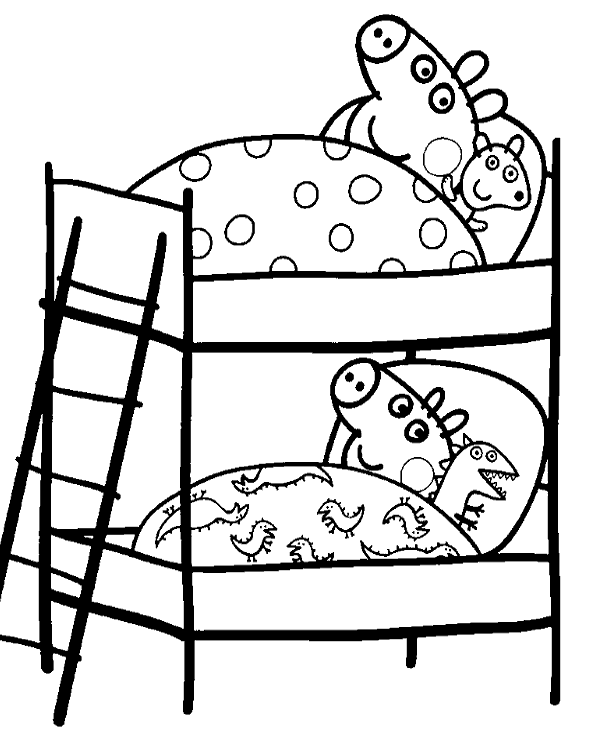 Coloring picture of peppa and george