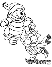 Pooh kanga roo printable coloring page