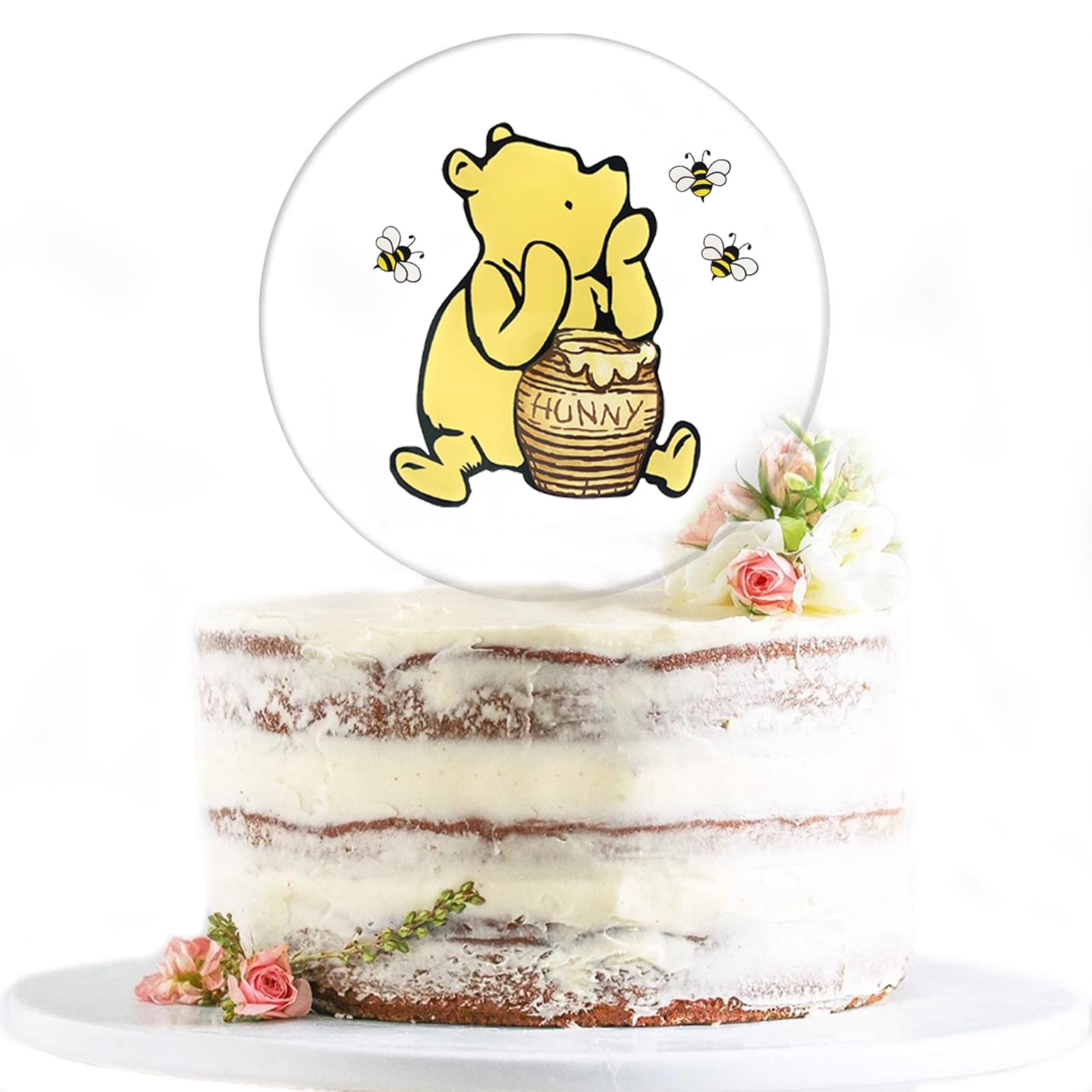 Memovan winnie cake topper welme oh baby acrylic cake cupcake toppers classic the pooh bear baby shower birthday cake topper derations for winnie bee party supplies grocery