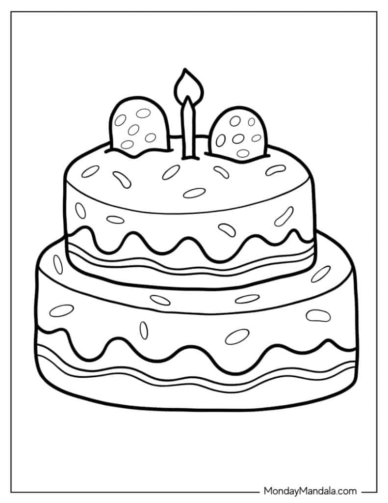 Cake coloring pages free pdf printables
