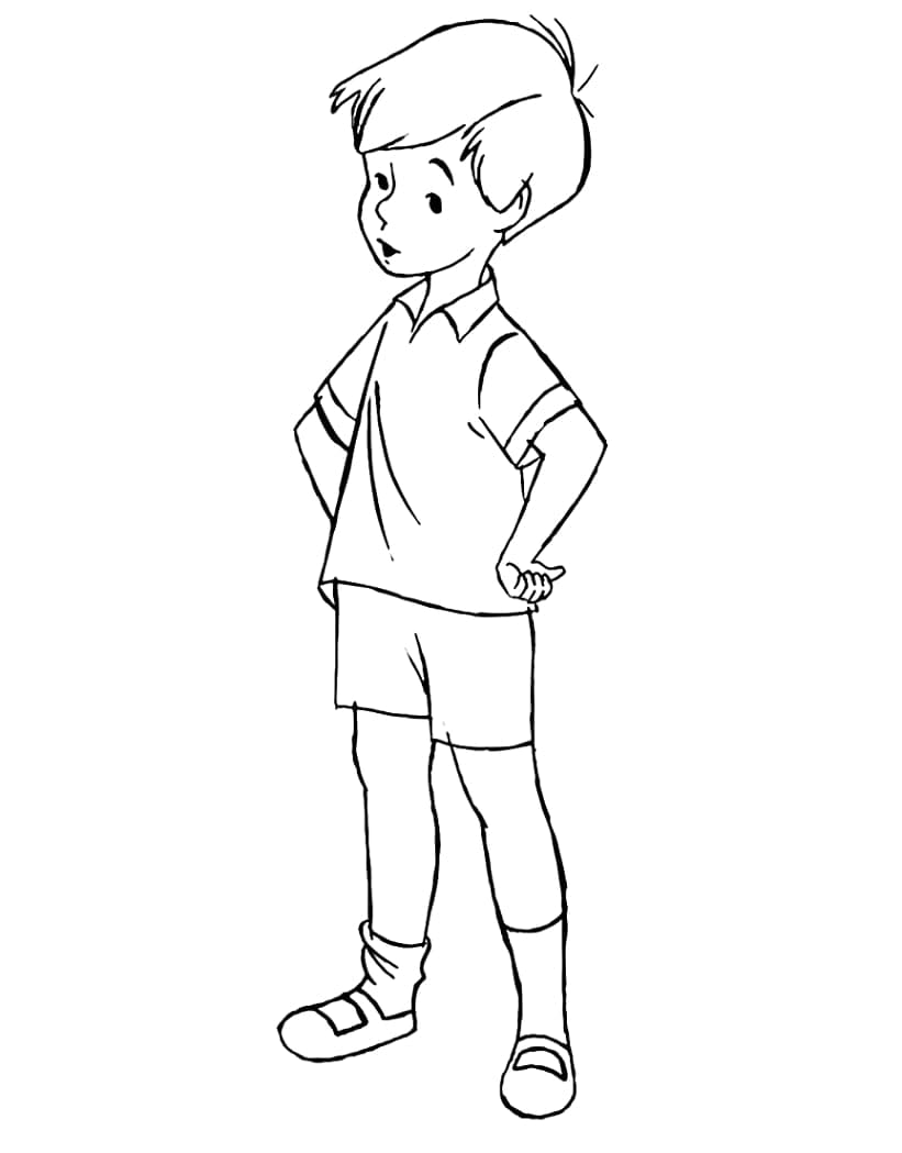 Pooh and birthday cake coloring page