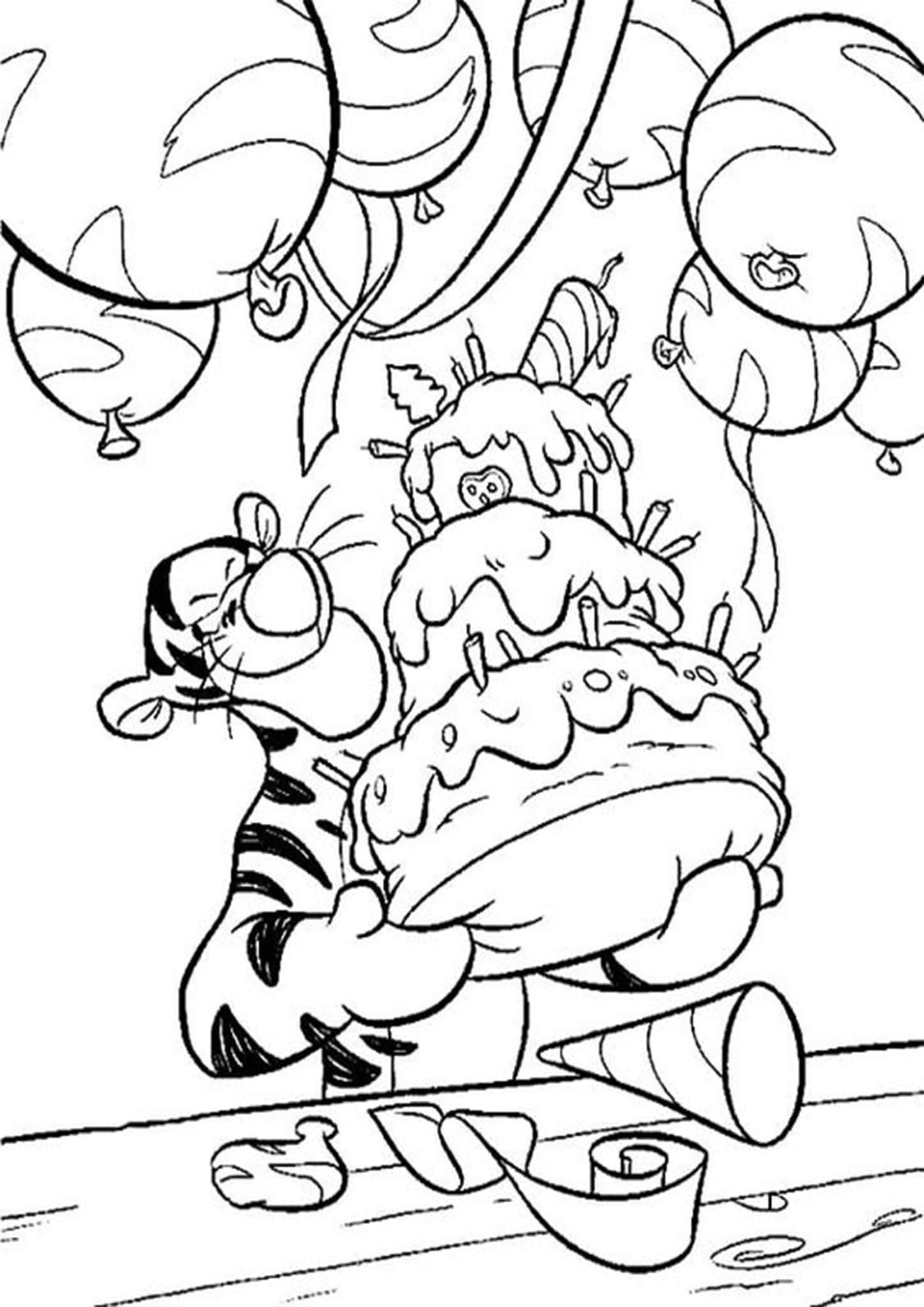 Free easy to print happy birthday coloring pages