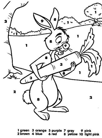 Color by number pooh all kids network