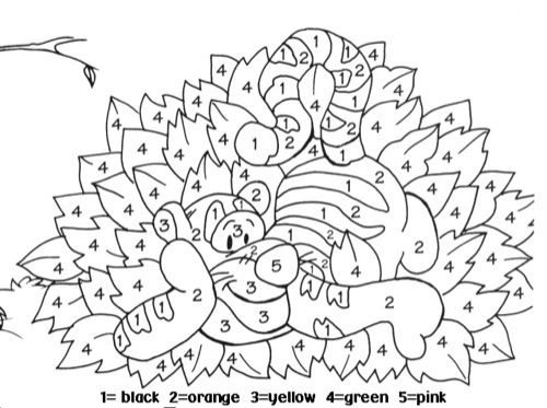 Color by numbers tigger winnie the pooh disney coloring pages disney colors coloring pages for kids