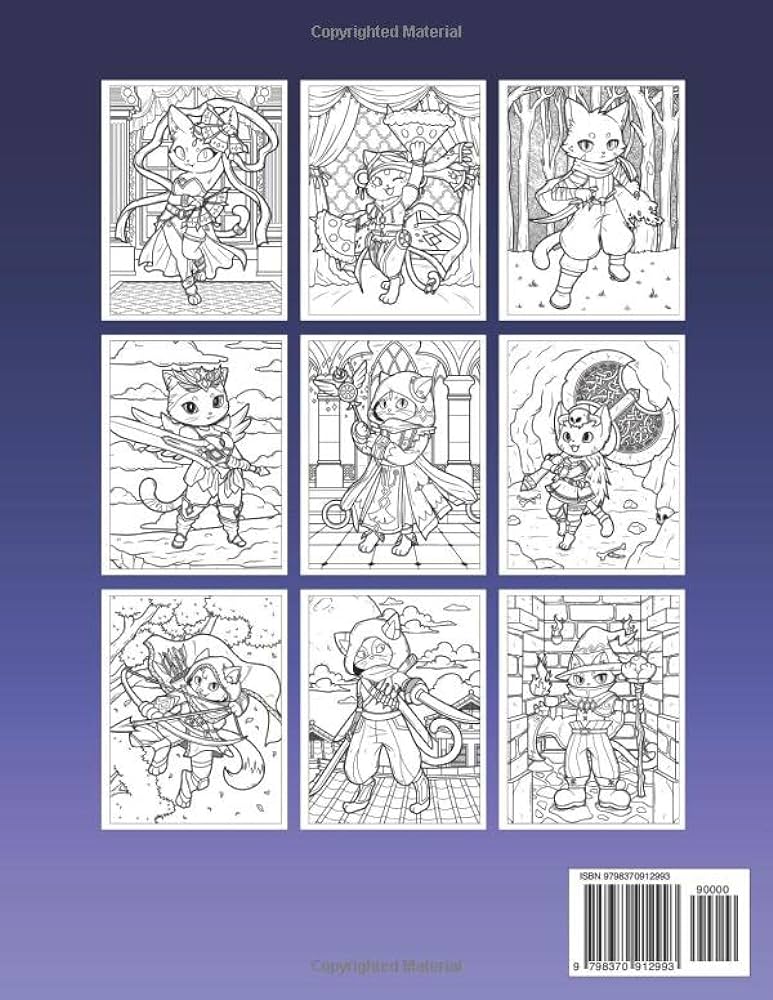 Fantasy kitties coloring book kawaii cats coloring for adults and kids with chibi anime cat characters leriza may books