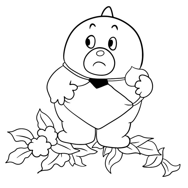 Premium vector cartoon doodle kawaii anime coloring page cute illustration drawing character chibi manga ic