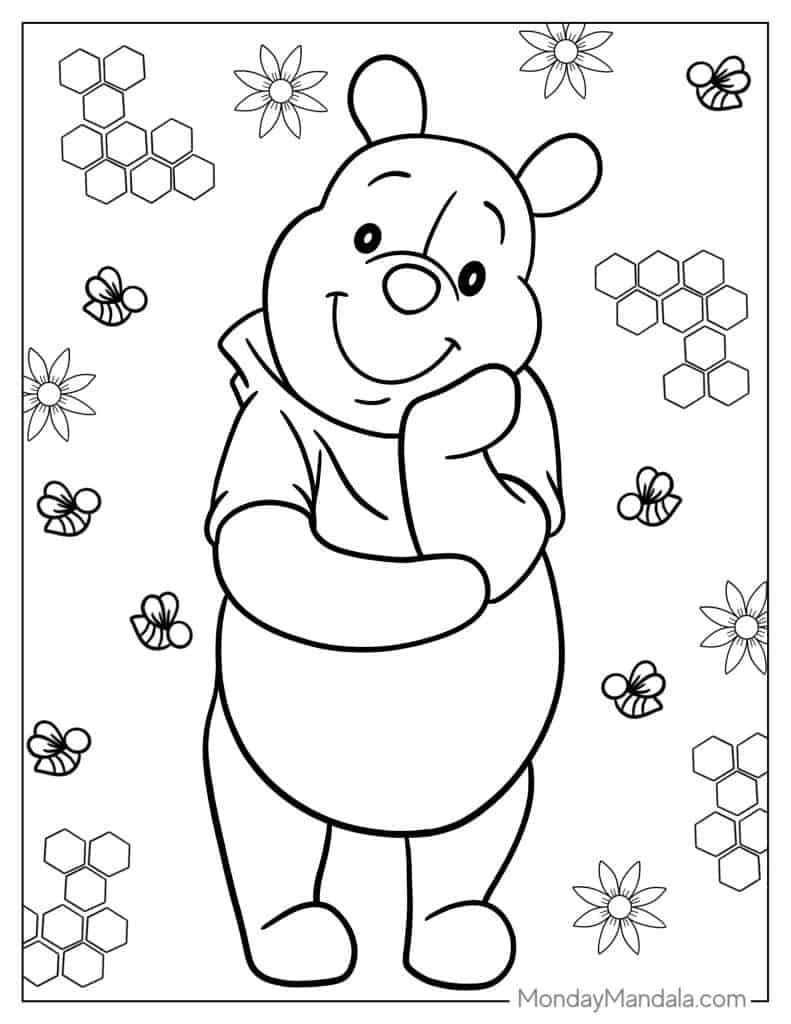 Winnie the pooh coloring pages free pdf printables