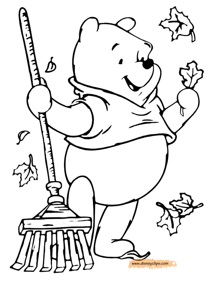 Winnie the pooh in the fall fall coloring pages coloring pages fall coloring sheets