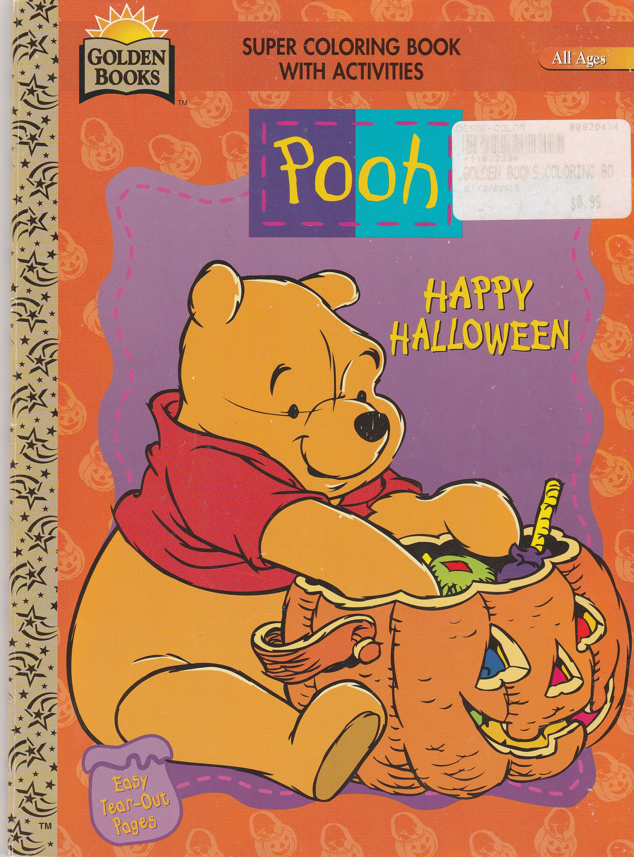 Pooh happy halloween coloring and activity book golden books paperback