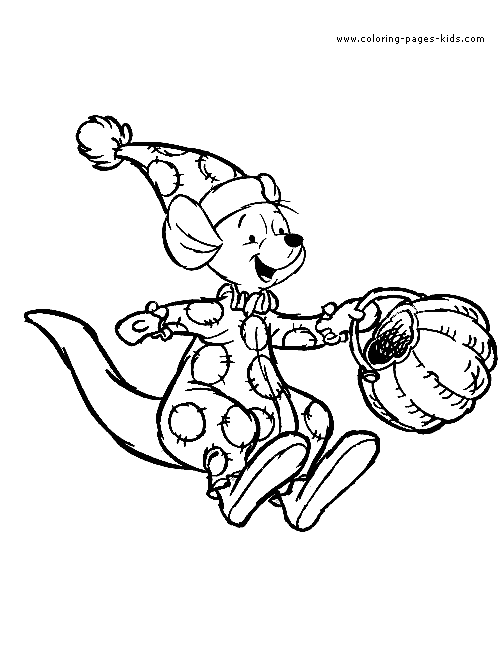 Winnie the pooh halloween costume coloring sheet