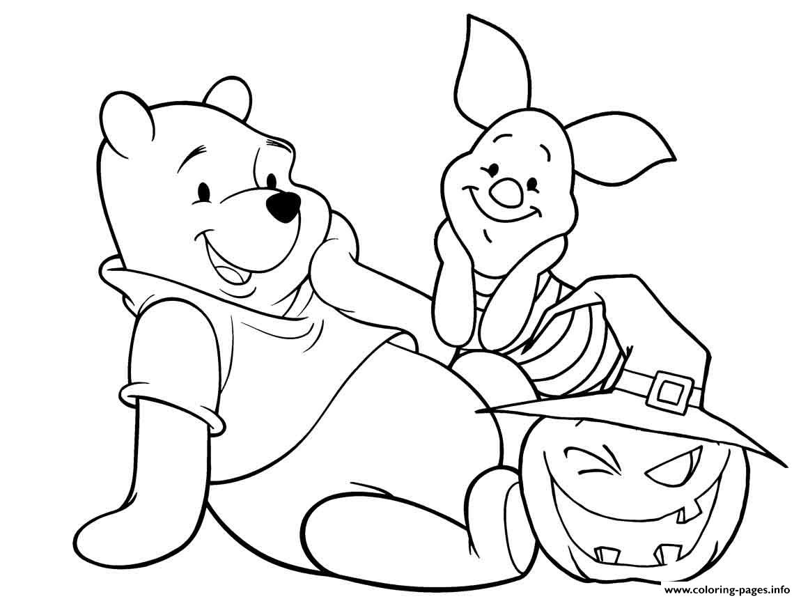 Winnie the pooh halloween coloring page printable