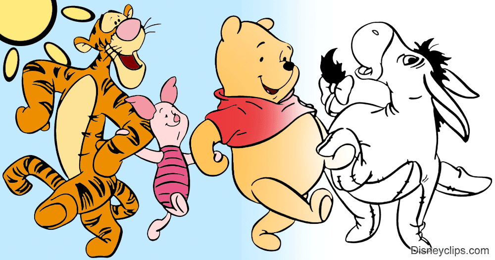 Printable winnie the pooh friends coloring pages