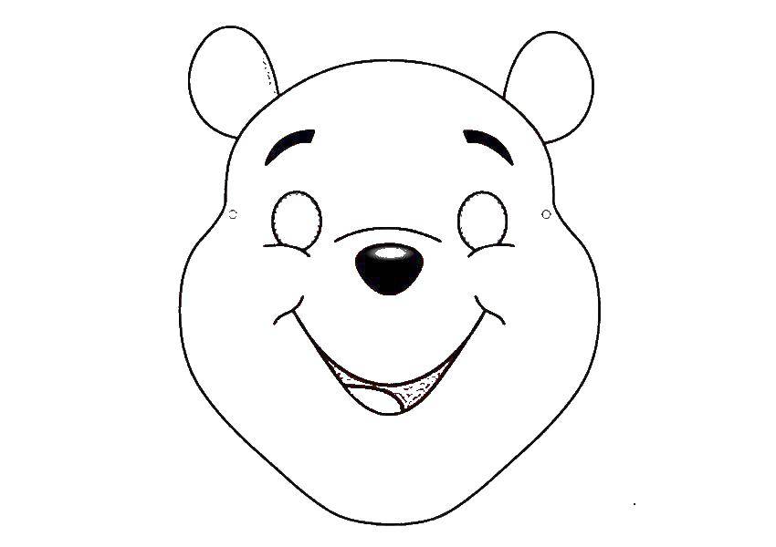 Online coloring pages coloring page mask of winnie the pooh masks coloring download and print free