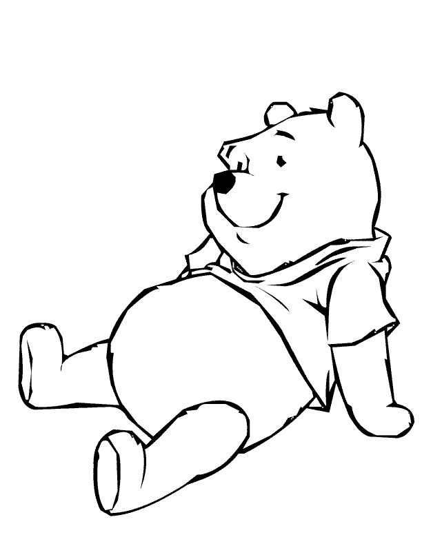 Pooh sitting for my cousin cartoon coloring pages disney coloring pages cartoon character pictures