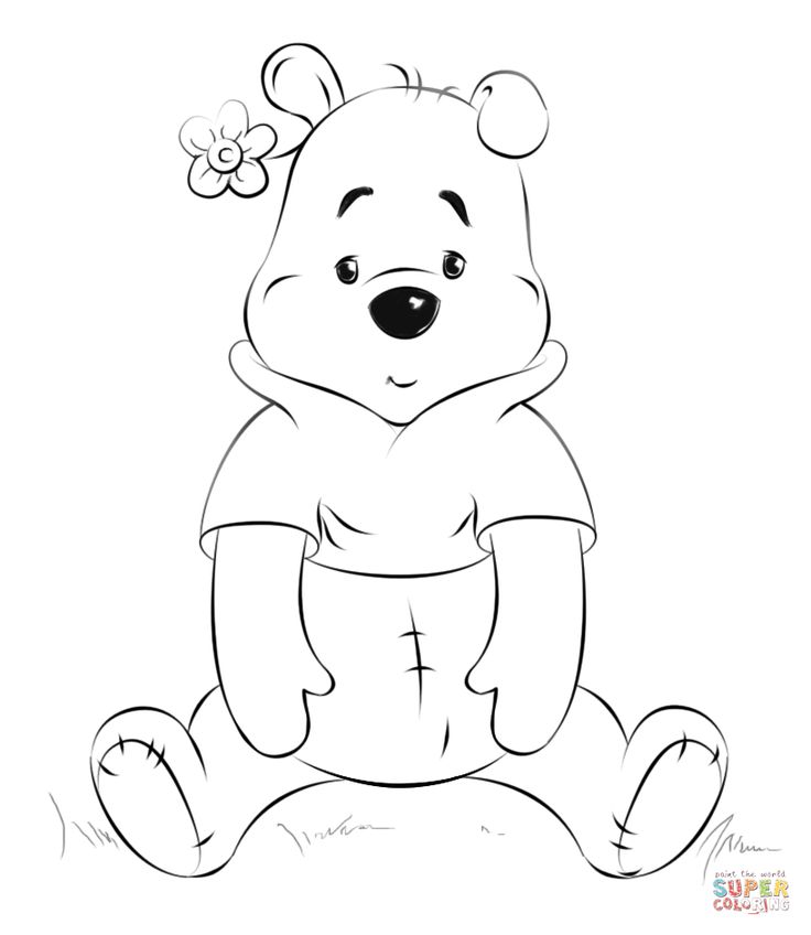 Winnie the pooh sitting coloring page free printable coloring pages disney drawing tutorial winnie the pooh drawing easy disney drawings