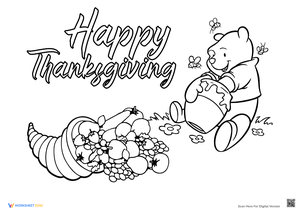 Most pretty disney thanksgiving color pages for this holiday