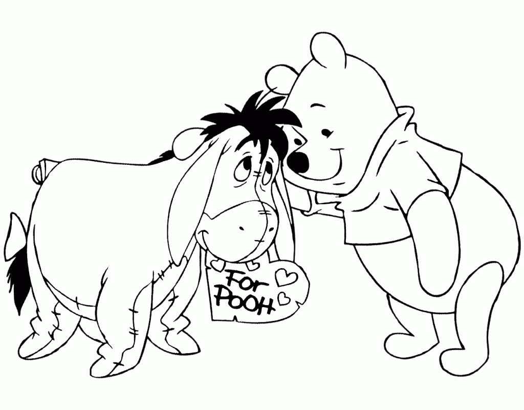 Valentines disney coloring pages