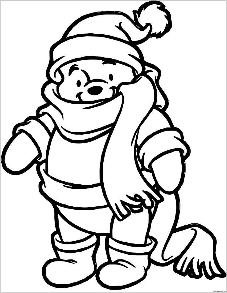 Winnie the pooh winter coloring pages