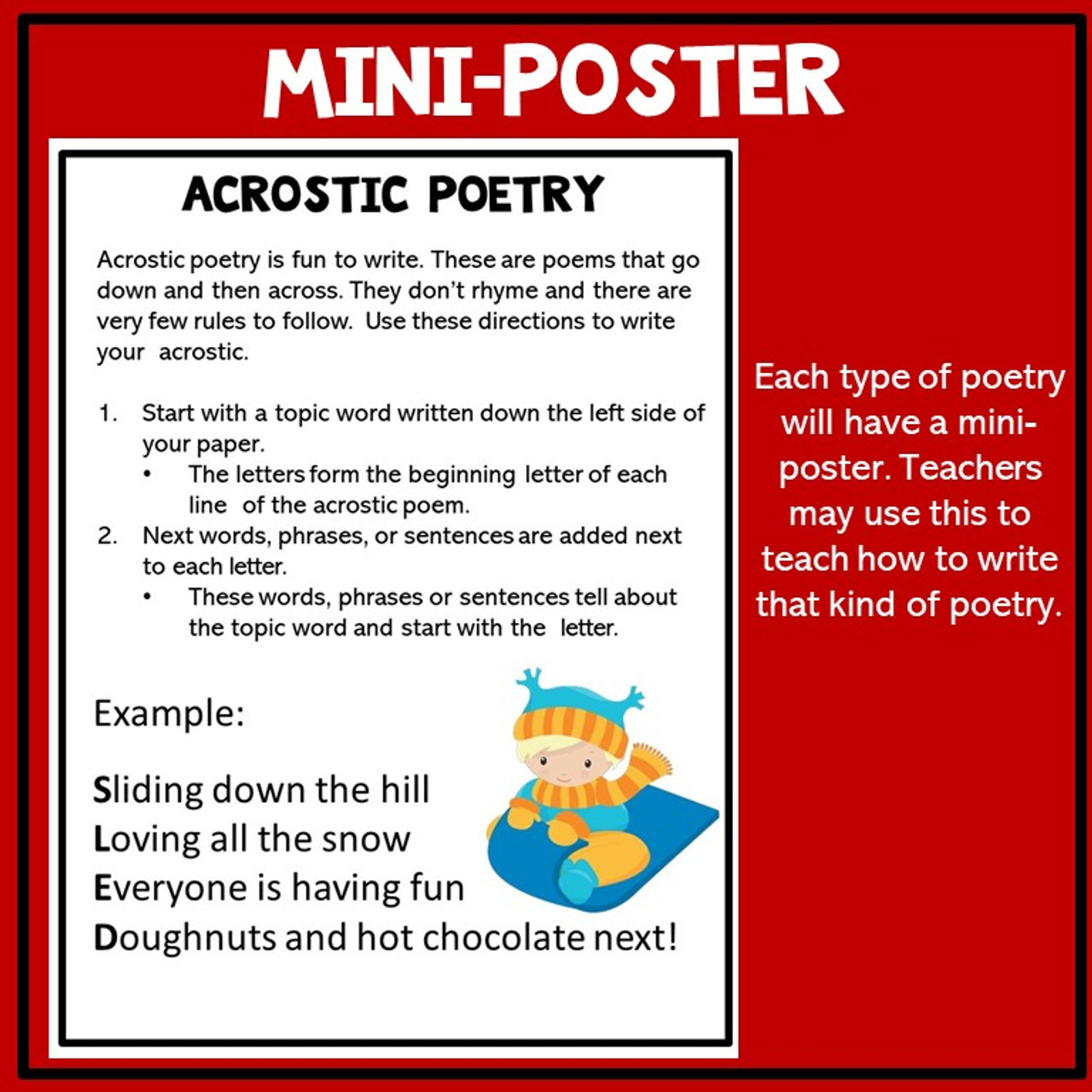 Writing poetry christmas winter theme