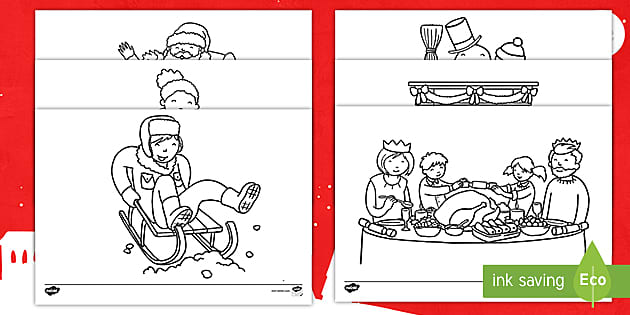 Winter activits colouring pages teacher made