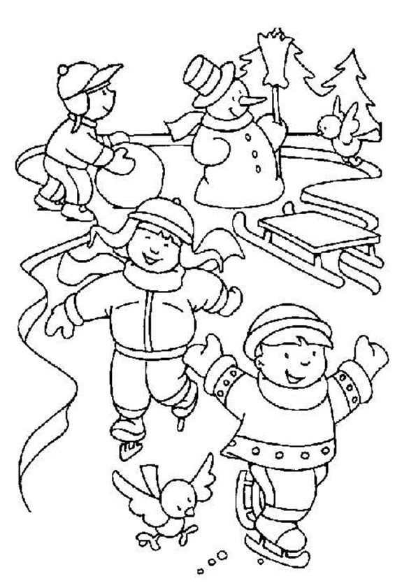 Fun winter coloring pages for kids