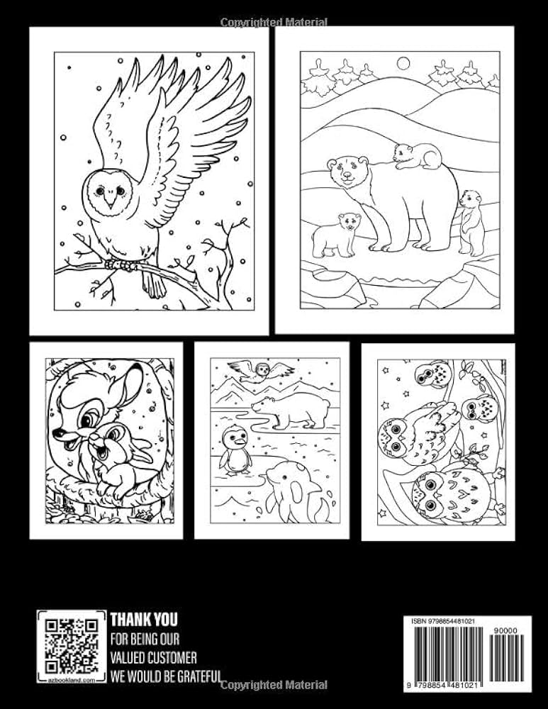 Winter animals coloring book cute and fun christmas coloring pages for all ages to relax and enjoy the holiday gift idea for holiday glenn jose books