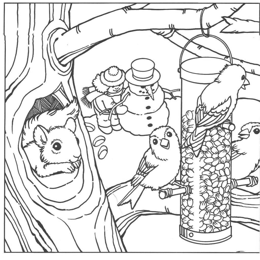 Winter coloring pages for adults