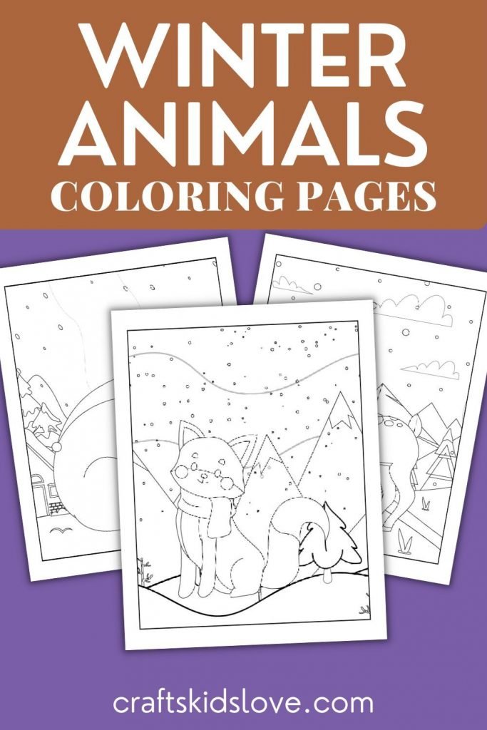 Winter animal coloring pages