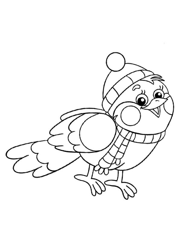 Winter bird coloring page