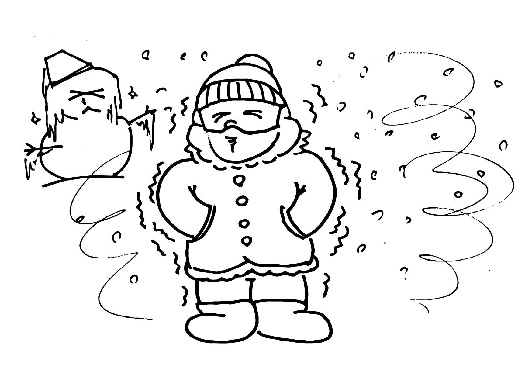 Coloring page cold winter