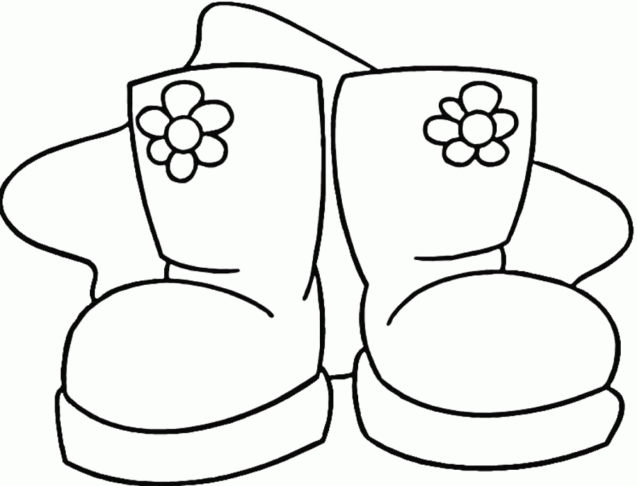 Snow boots colouring pages