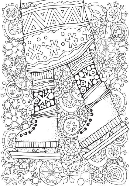 Boot print in snow stock illustrations royalty
