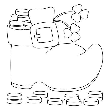 St patricks day shoe coloring page for kids royalty free svg cliparts vectors and stock illustration image