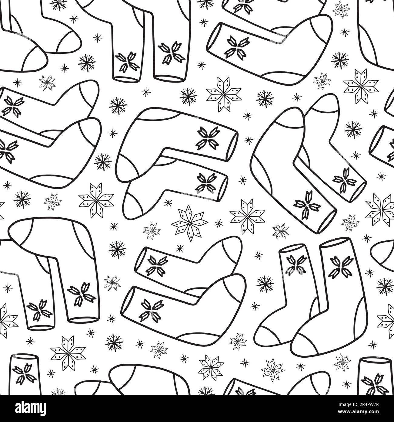 Winter clothing valenki and winter woolen boots hand drawn seamless pattern stock vector image art