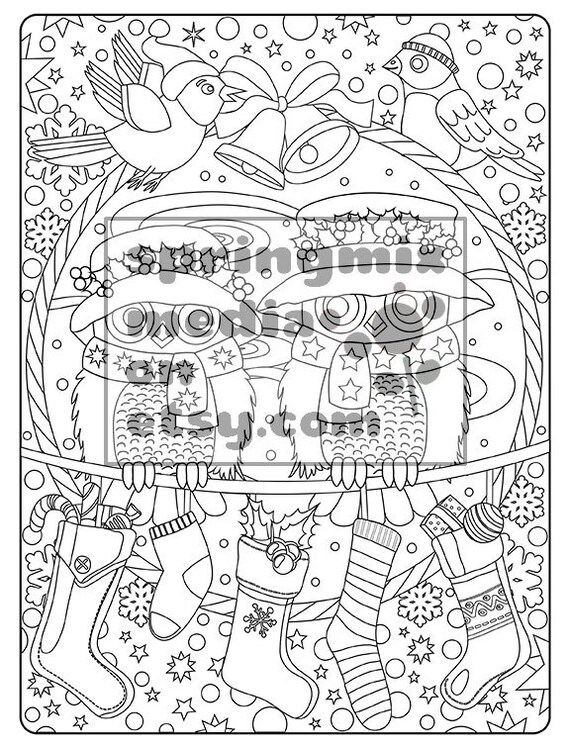 Coloring page to relax soothing calm and delightful pages to color winter holiday