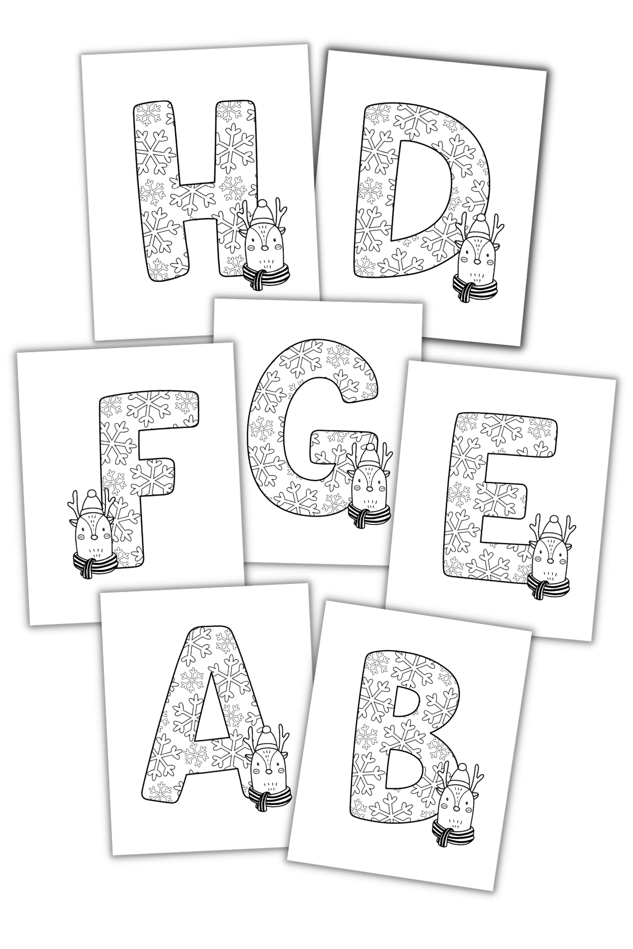 Winter wonderland monogram coloring pages â simply love plr