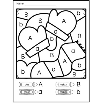 Color by code winter alphabet letters by beckys room tpt