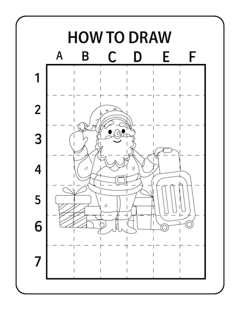 Premium vector charismas winter coloring page worksheet outline illustration page to color for kids