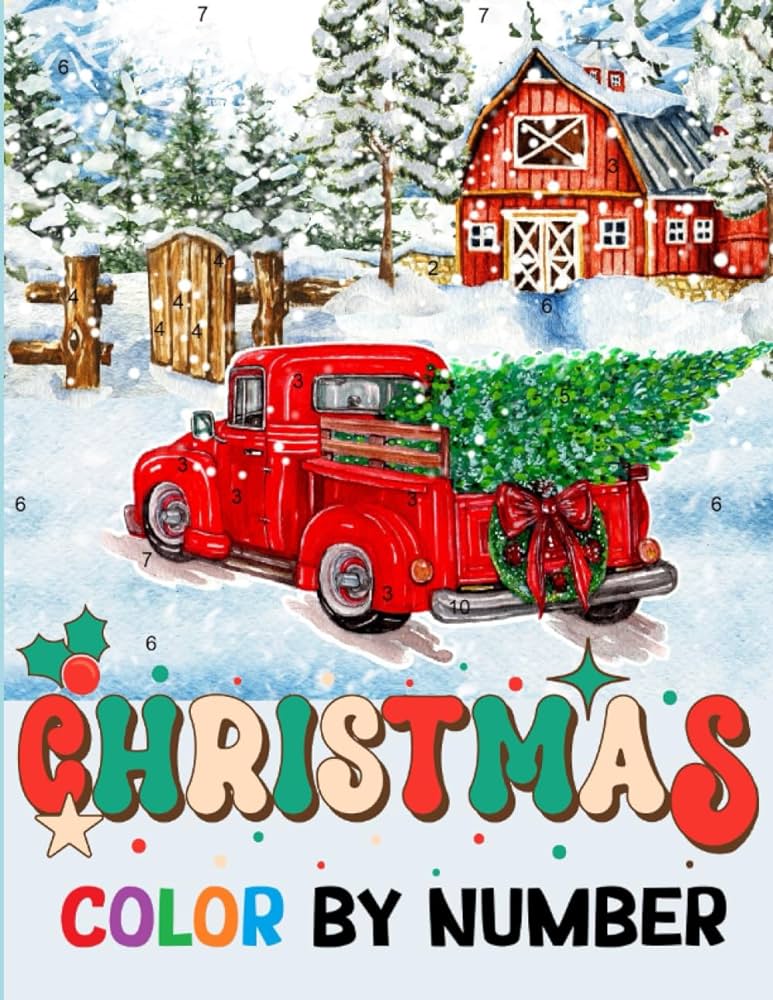 Christmas color by number coloring book large print color by numbers of christmas winter scenes for adults seniors teens rivers ivy books