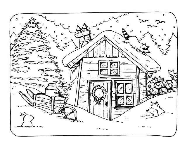 Download wter cottage snow royalty
