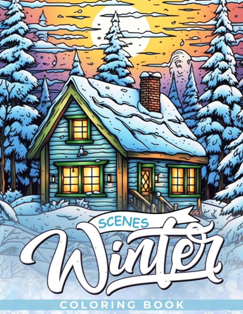 Winter scenes loring book winter loring book for adults featuring relaxing winter scenes beautiful christmas scenes derations for adults jk art kidsity books