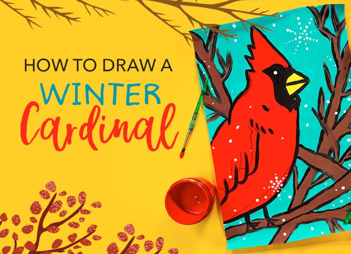 Cardinals in winter lesson deep space sparkle