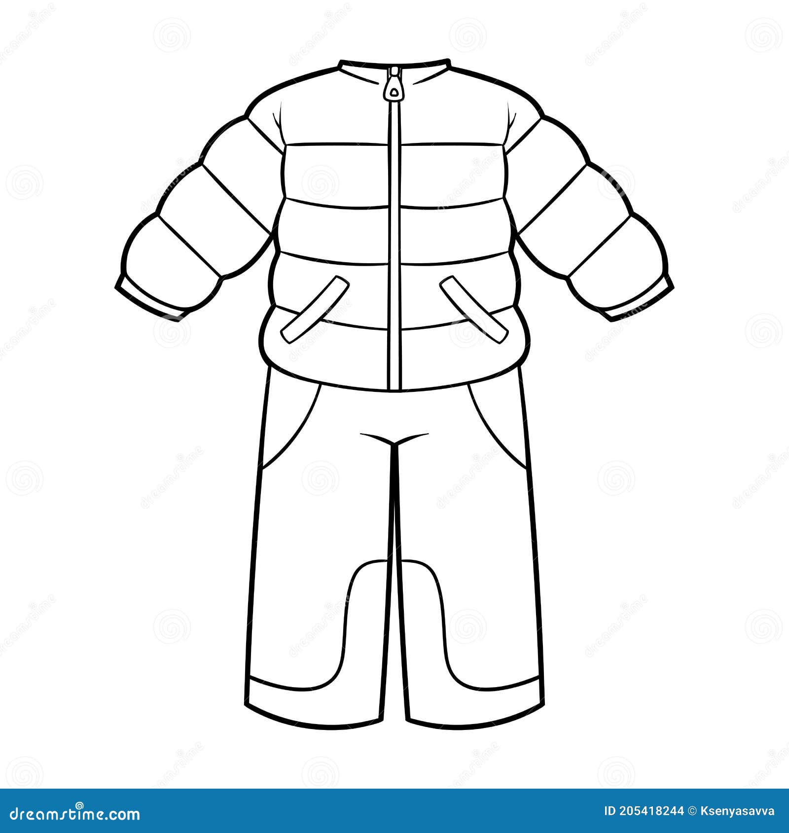 Coloring book winter snowsuit for boys stock vector