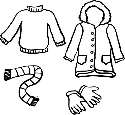 Winter clothes coloring page coloring pages winter coloring pages for kids coloring pages