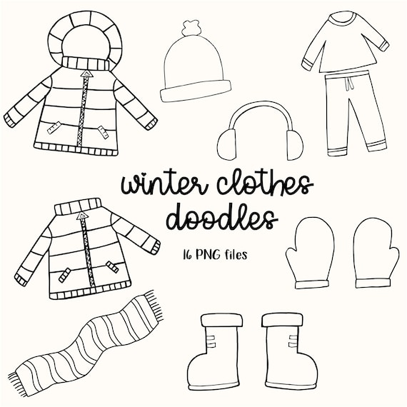 Winter fashion clipart winter clothes digital stamps winter outfits clipart fashion illustration clothing clipart