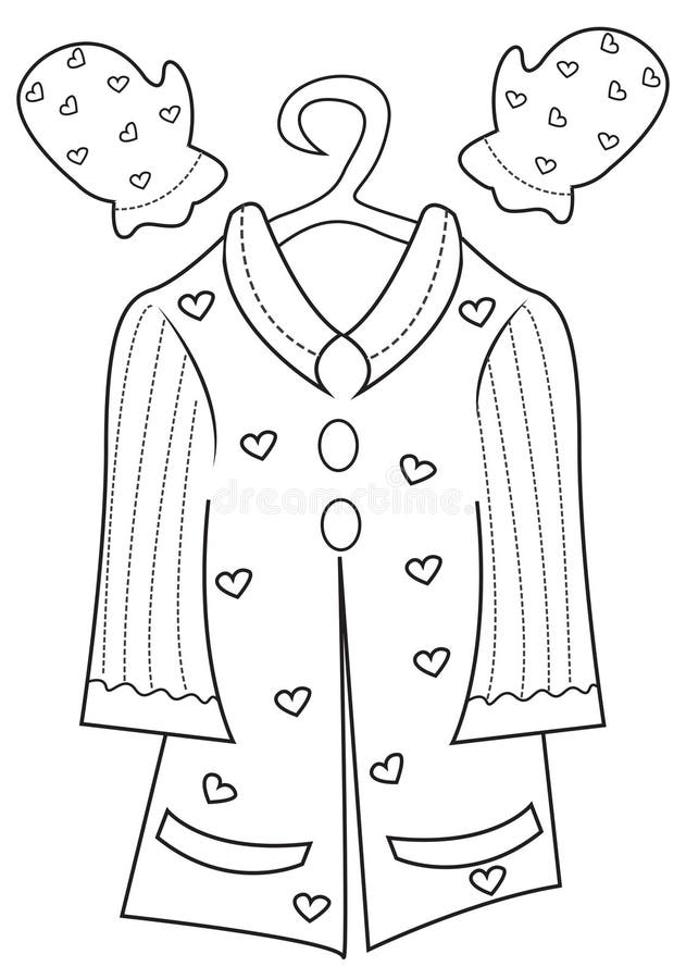 Girl s clothing coloring page stock illustration
