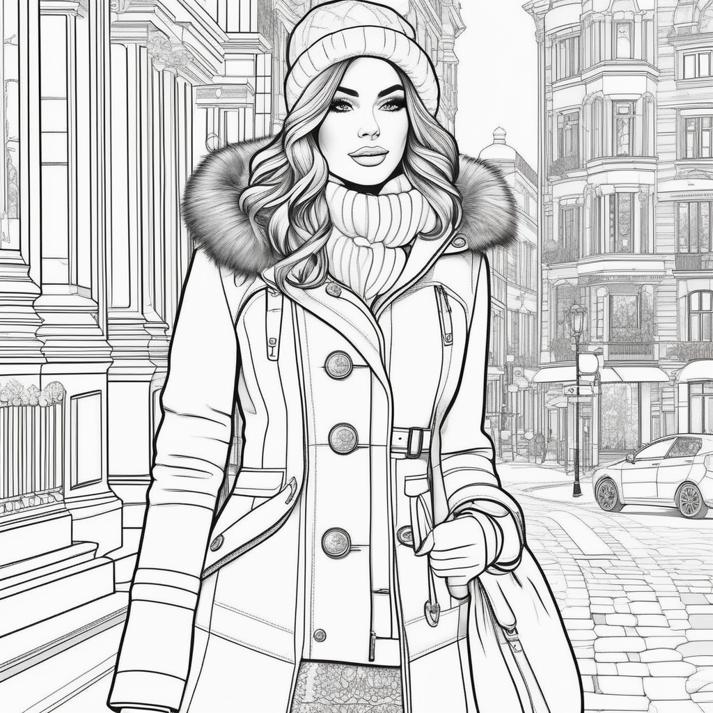 Fashion sketch of a model for printing in a fashion magazine